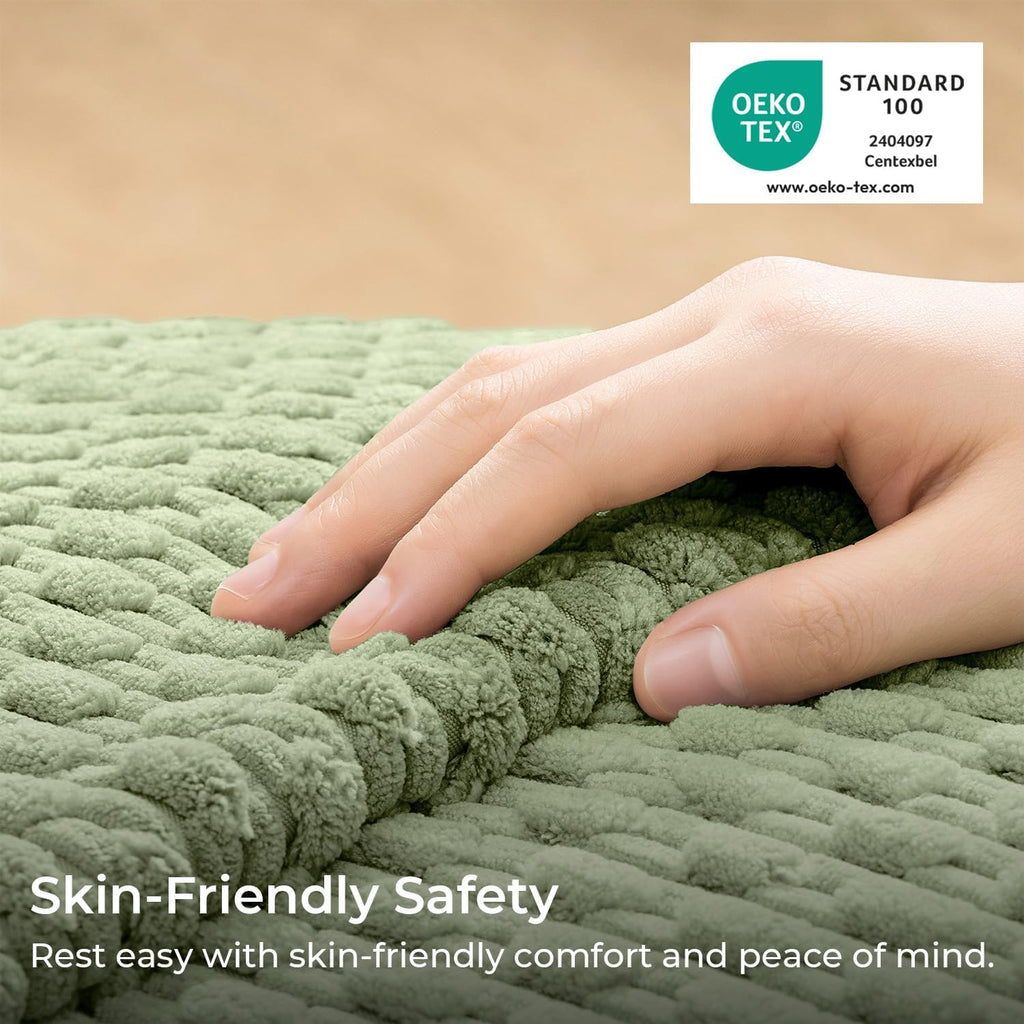 Kevin Textile Soft Corduroy 18x18 Inch Pillow Covers 2 Pack, Sage Green