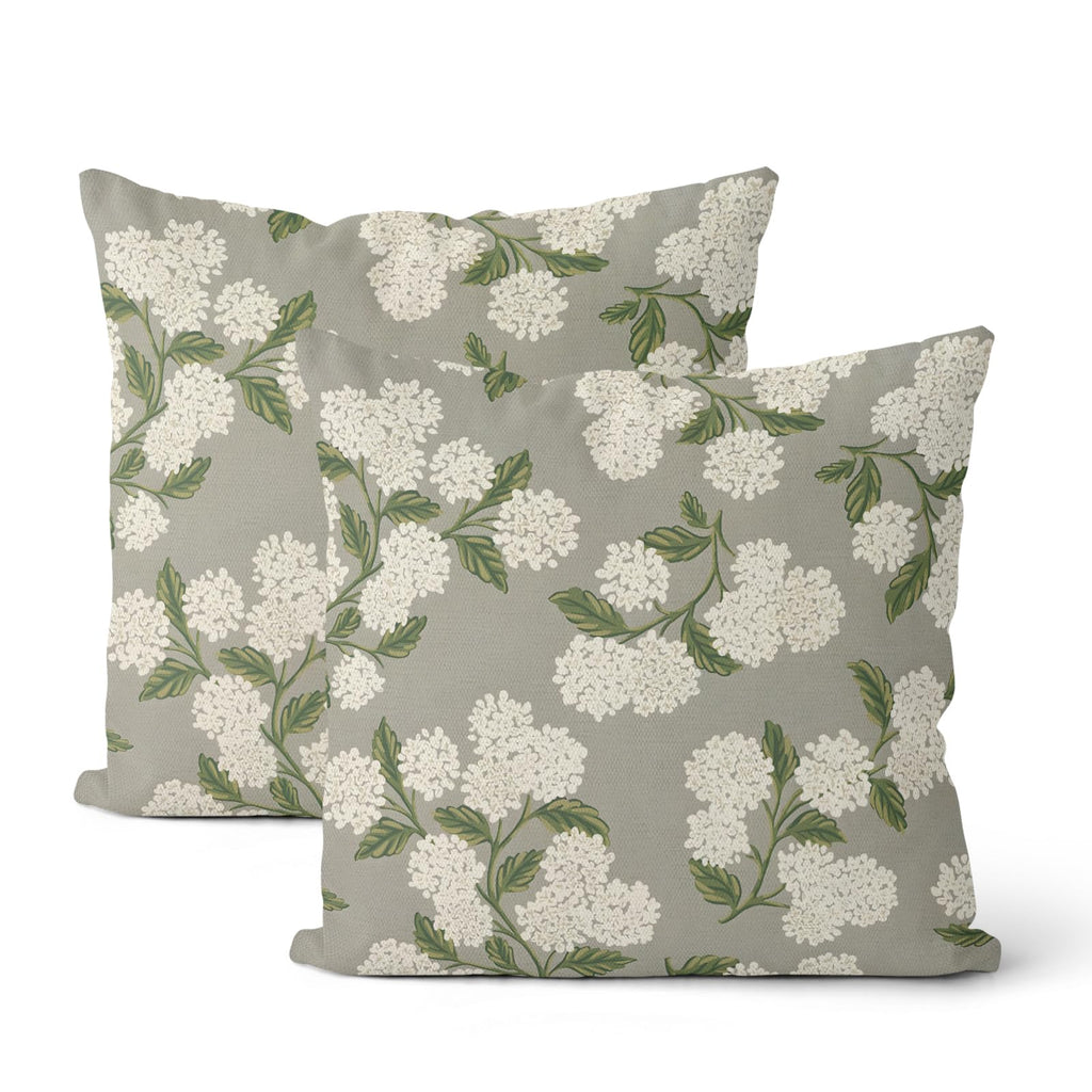 Floral Outdoor Pillow Covers 18x18 Inch Set of 2 Blue Green