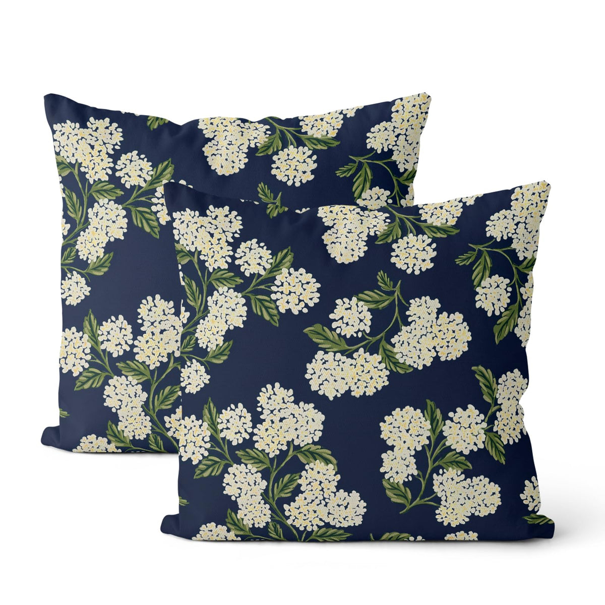 Floral Outdoor Pillow Covers 18x18 Inch Set of 2 Blue Green