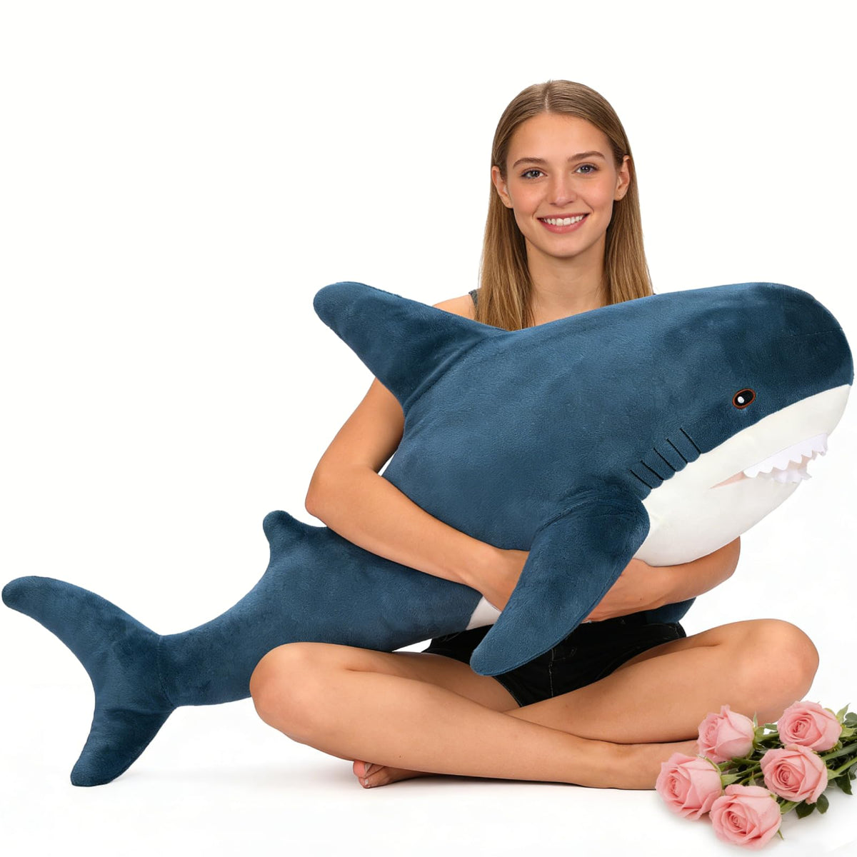 MorisMos 33Inch Giant Blue Sea Turtle Stuffed Animal, Large Turtle Plush Pillow, Soft Ocean Animal Plush Toy for Kids, Big Turtle Plushie for Bed Sofa Room Decor, Birthday Gift