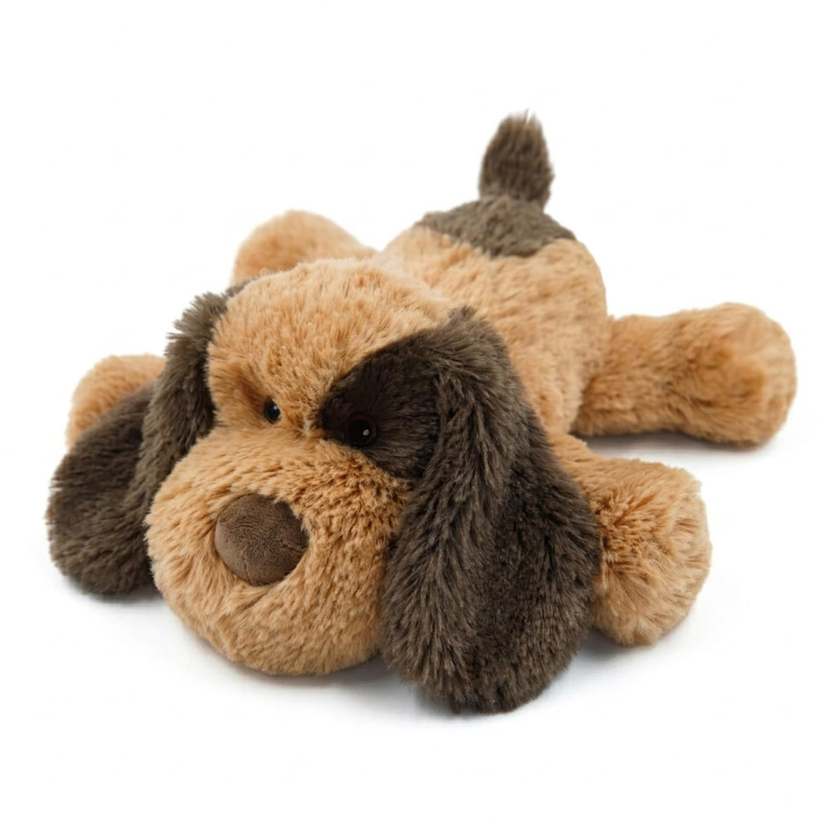 Golden Retriever Stuffed Animal Lying Fluffy Dog Plush Toy Long Hair Puppy Hugging Pillow Sleeping Buddy for Infant Baby Toddler Kids Couch Bed Accents 14 Inch