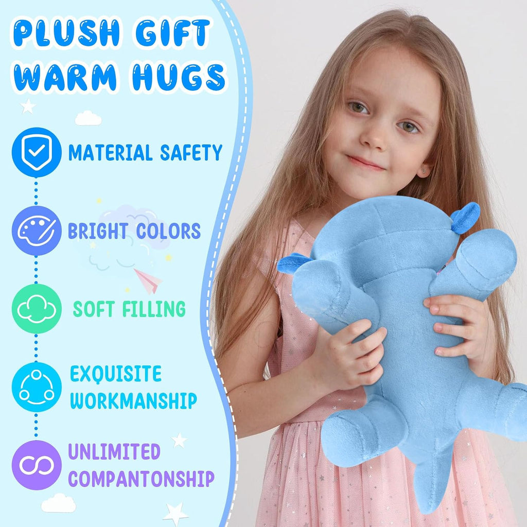 Axolotl Plush Toy, Soft Cute Axolotl Stuffed Animal, Kids Plushie Pillow Doll. Blue