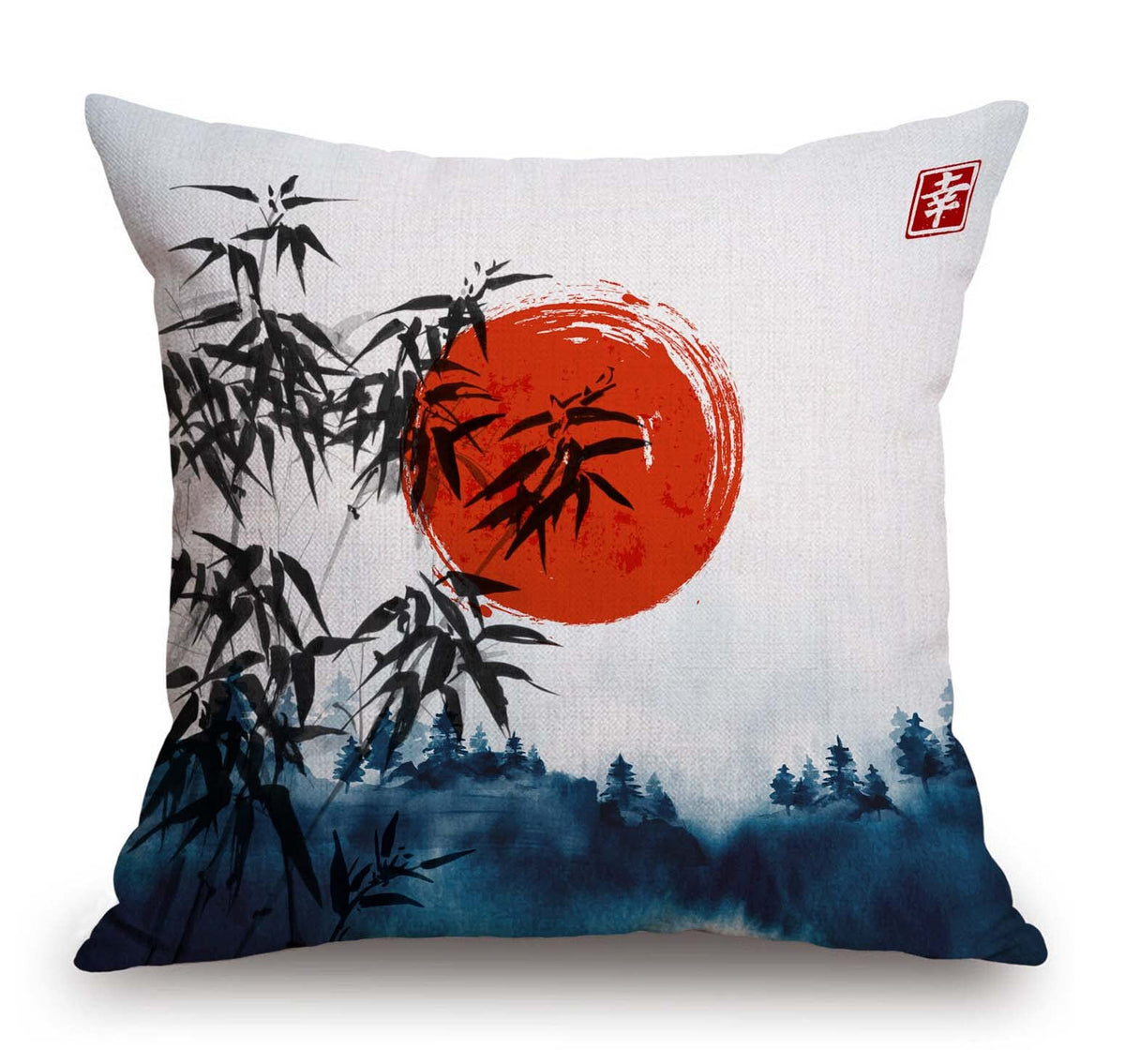 TSSOHU Vintage Flowers Pillow Cover Rustic Cotton Linen Decorative Square Throw Pillow Cover 18x18 Inch for Sofa Couch Decoration