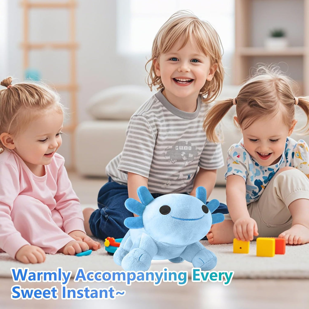 Cute Axolotl Plush Toy, 12 Inch (30 cm) Kawaii Salamander Stuffed Animal, Super Soft Skin-Friendly Plush Pillow, Cuddle Toy Gift for Kids, Boys & Girls(Blue)
