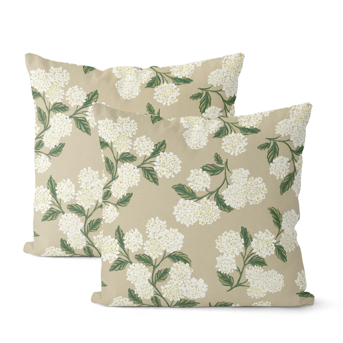 Floral Outdoor Pillow Covers 18x18 Inch Set of 2 Blue Green