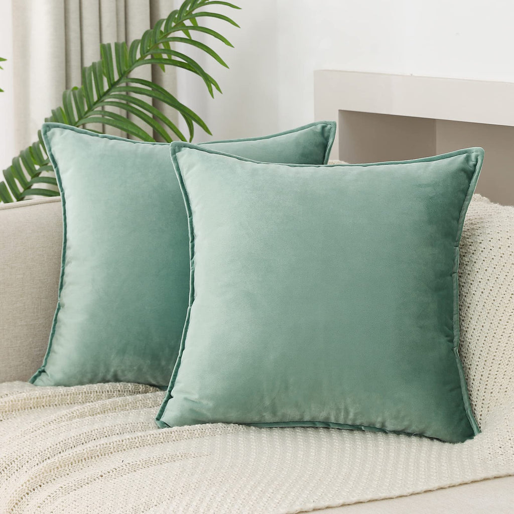 Velvet Navy Blue Throw Pillow Covers 18”x18”Pack of 2 Soft Decorative