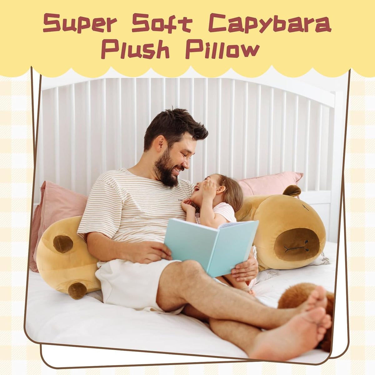 Tezituor Long Capybara Plush Body Pillow, 39.5” Cute Capybara Stuffed Animal Soft Sleeping Throw Pillow Plush Capybara Toy Birthday Christmas for Kids Girlfriends