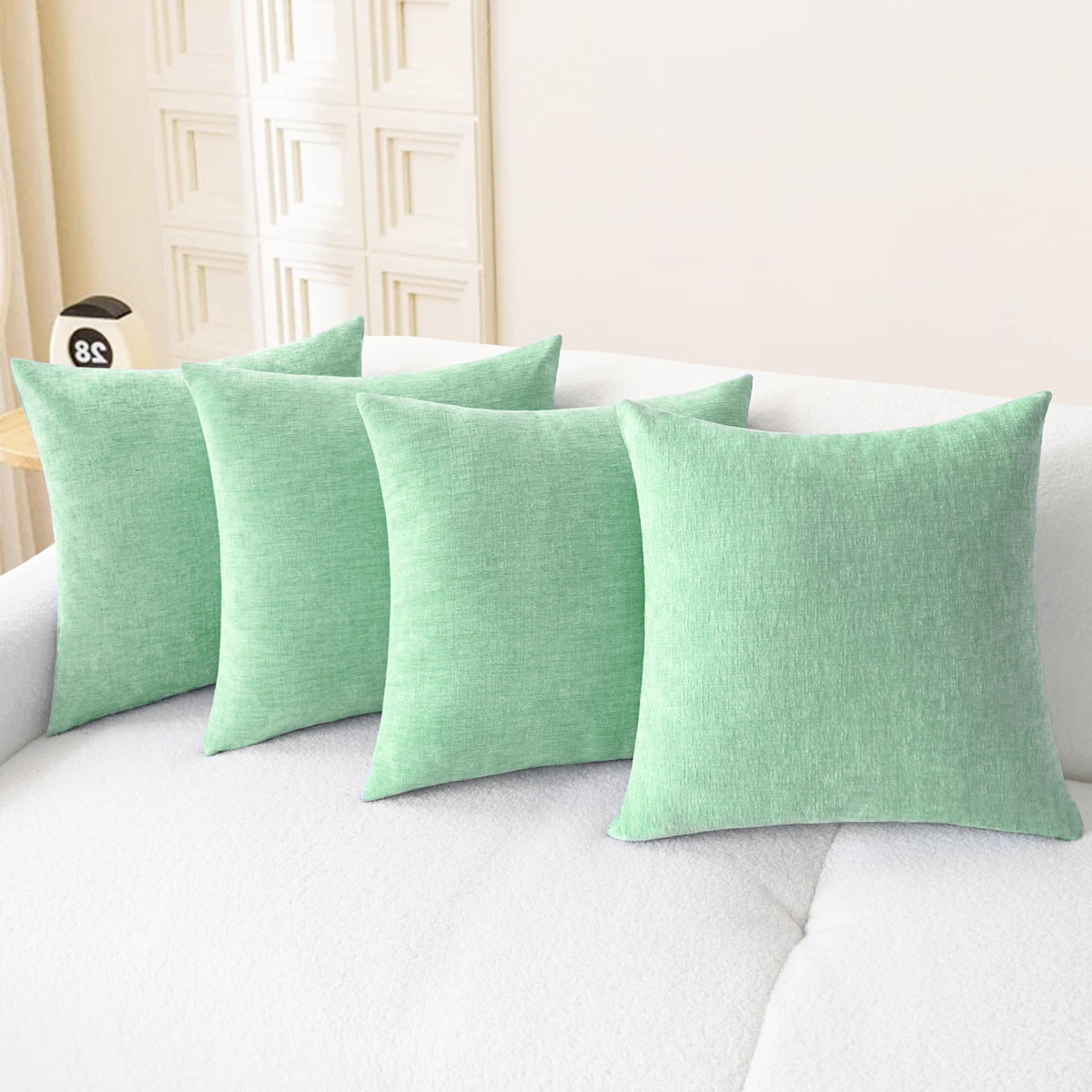 CaliTime Decorative Couch Throw Pillow Covers 18 X 18 Inches Medium Grey