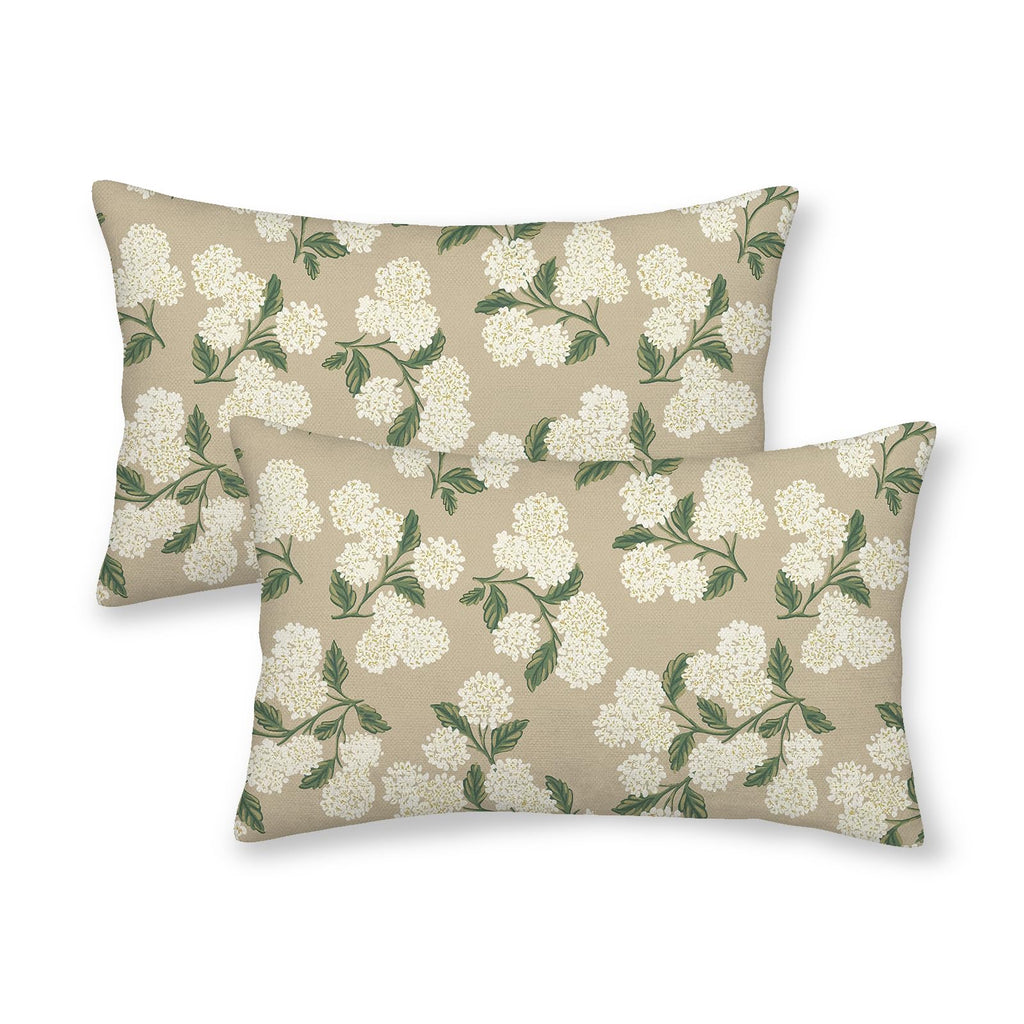 Floral Outdoor Pillow Covers 18x18 Inch Set of 2 Blue Green