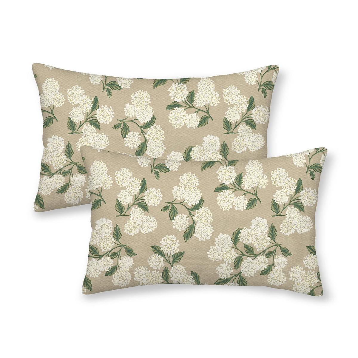 Floral Outdoor Pillow Covers 18x18 Inch Set of 2 Blue Green