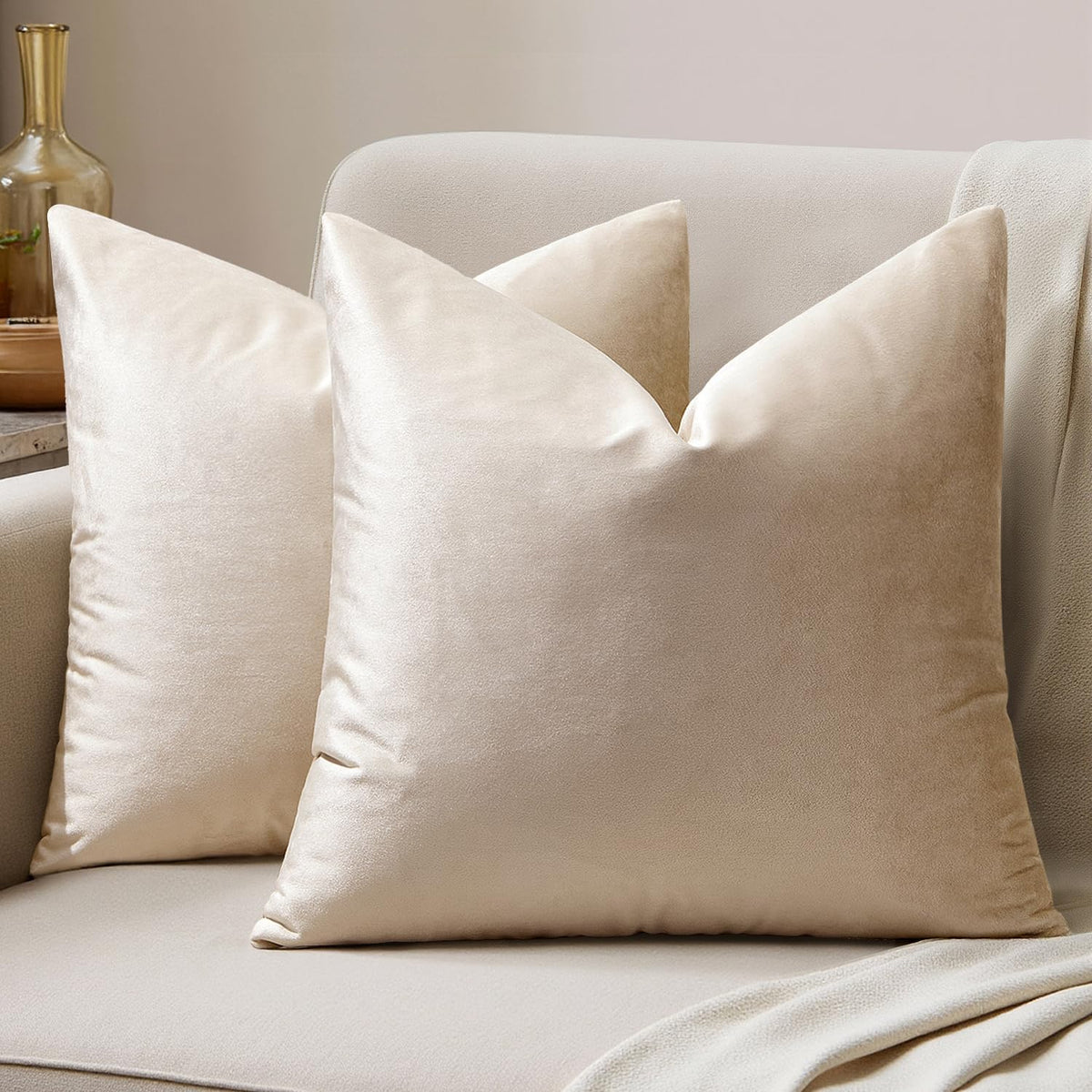MIULEE Velvet Fall Throw Pillow Covers 20x20 Inch Pack of 2 Burnt Orange