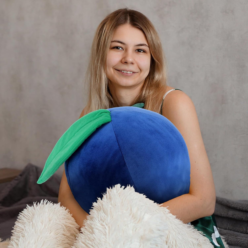 Beeveer 2 Pcs Blueberry Cute Plush Pillow, Kawaii Fruit Shaped Pillow