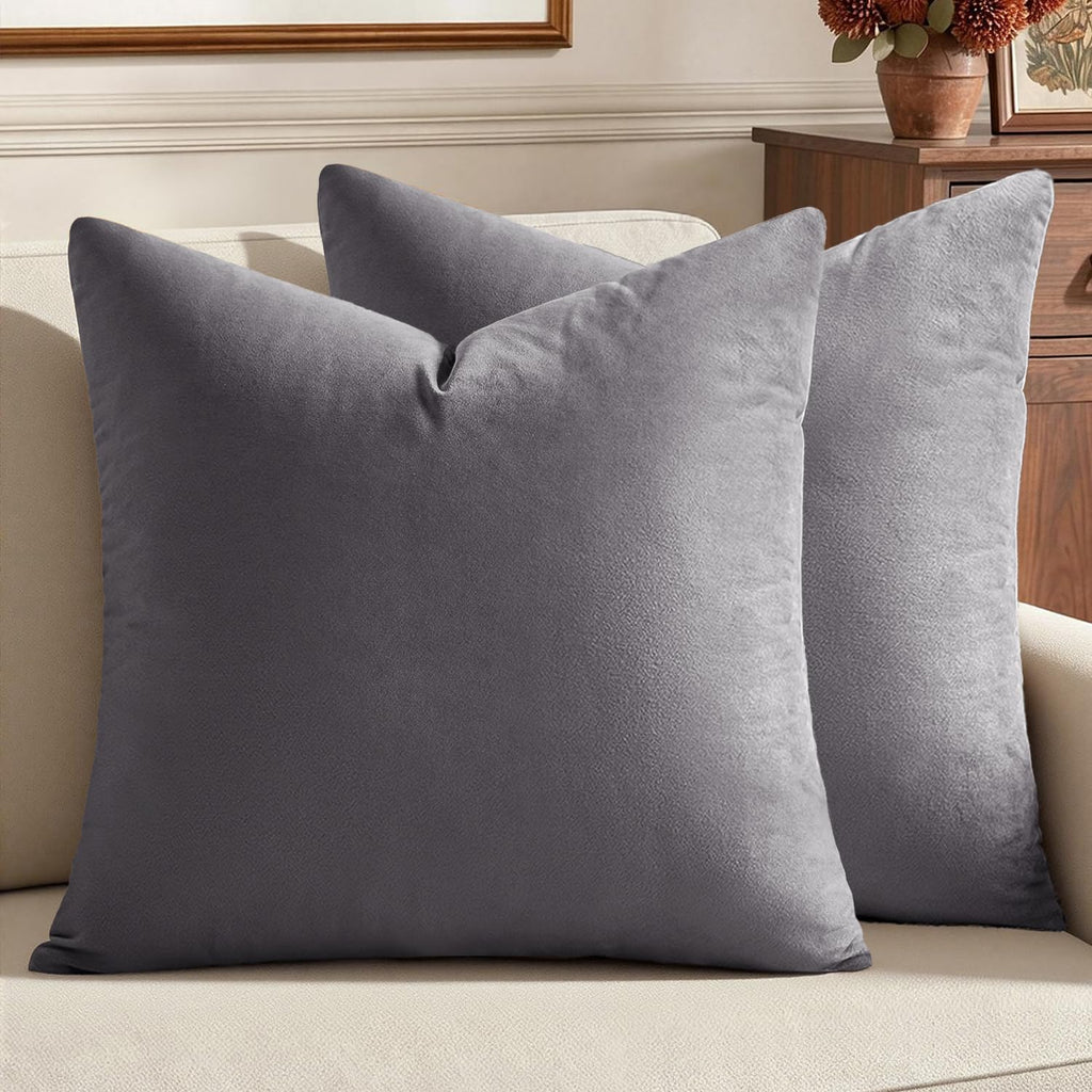 MIULEE Velvet Fall Throw Pillow Covers 20x20 Inch Pack of 2 Burnt Orange