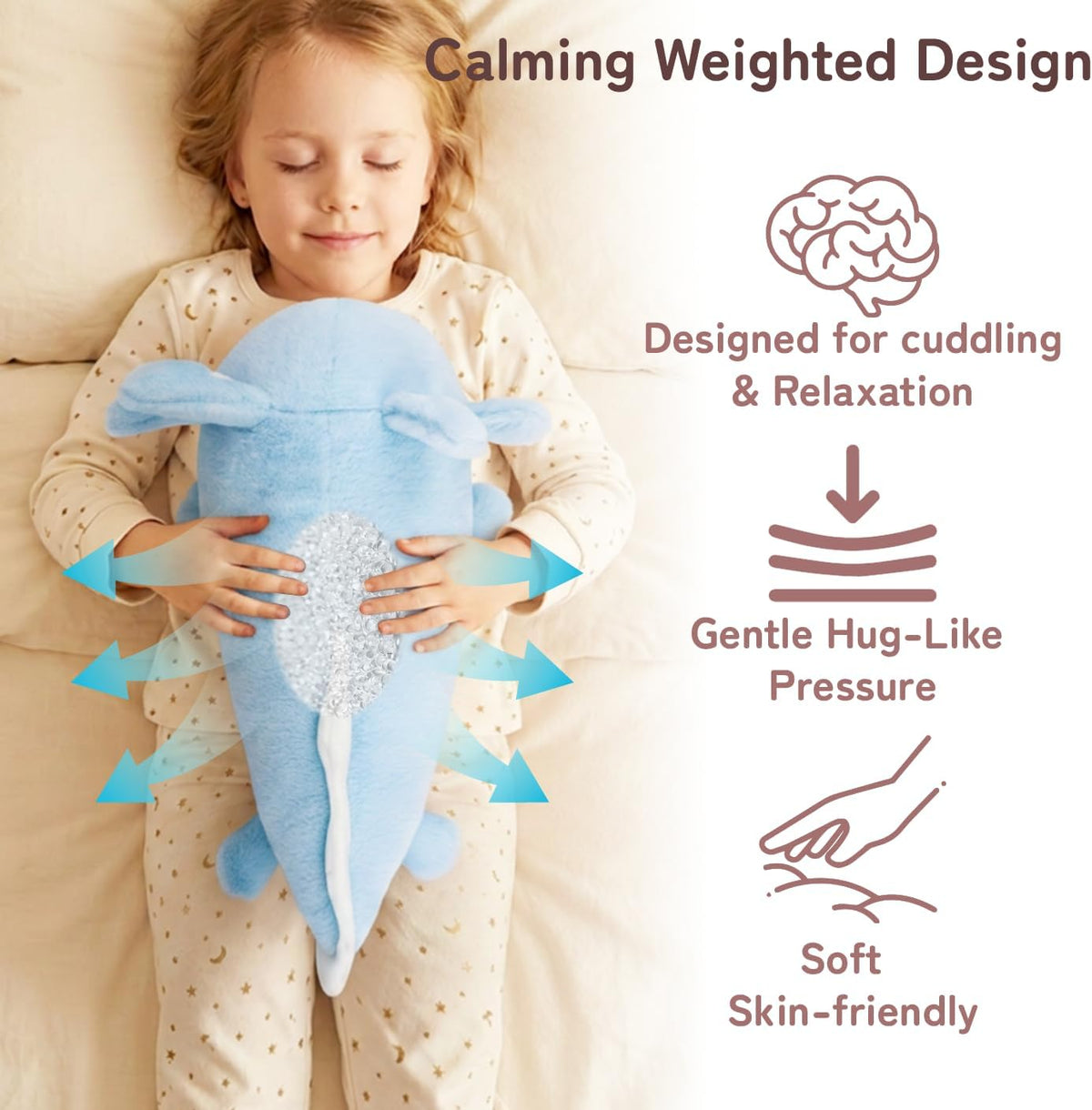 Niuniu Daddy Weighted Stuffed Animals, 25 in 5 lbs, Axolotl Calming Plush