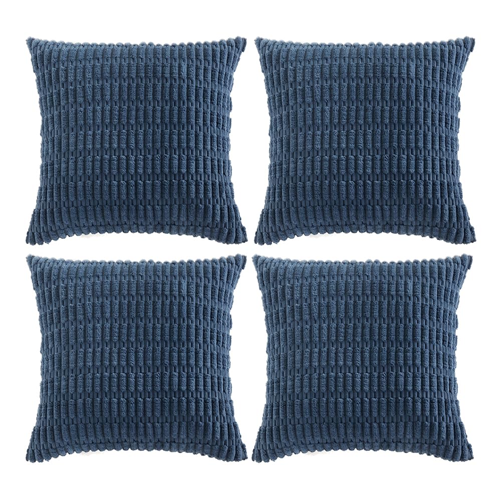 Fancy Homi 4 Packs Decorative Throw Pillow Covers for Living Room Couch Bed, Modern Farmhouse Boho Home Décor Accent Cushion Case, 18" x 18", Neutral