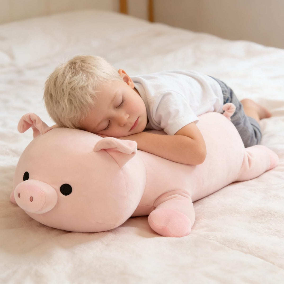 MaoGoLan Pink Pig Plush Pillow– 24" Giant Pig Stuffed Animal Body Pillow