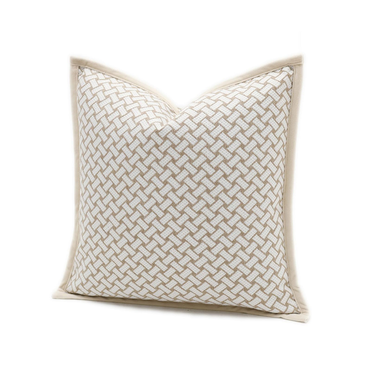 Croker Horse 20x20'' Inches Throw Pillow Cushion Cover - Grid Pattern Chenille Jacquard Embroidery Luxury Modern Style Couch Sofa Pillow for Living Room Bedroom