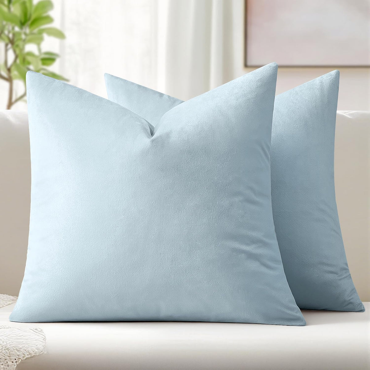 MIULEE Velvet Fall Throw Pillow Covers 20x20 Inch Pack of 2 Burnt Orange