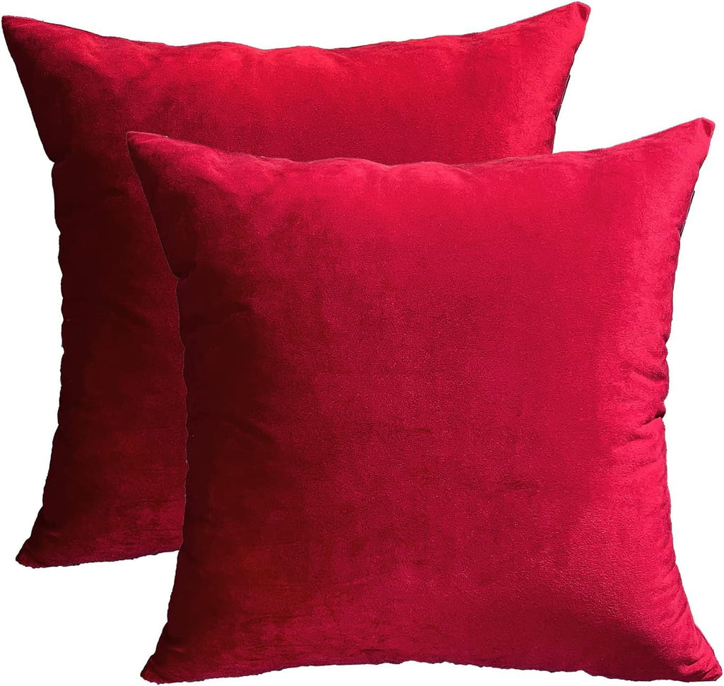 RainRoad Velvet Gray Throw Pillow Covers18x18 Inch,Set of 2