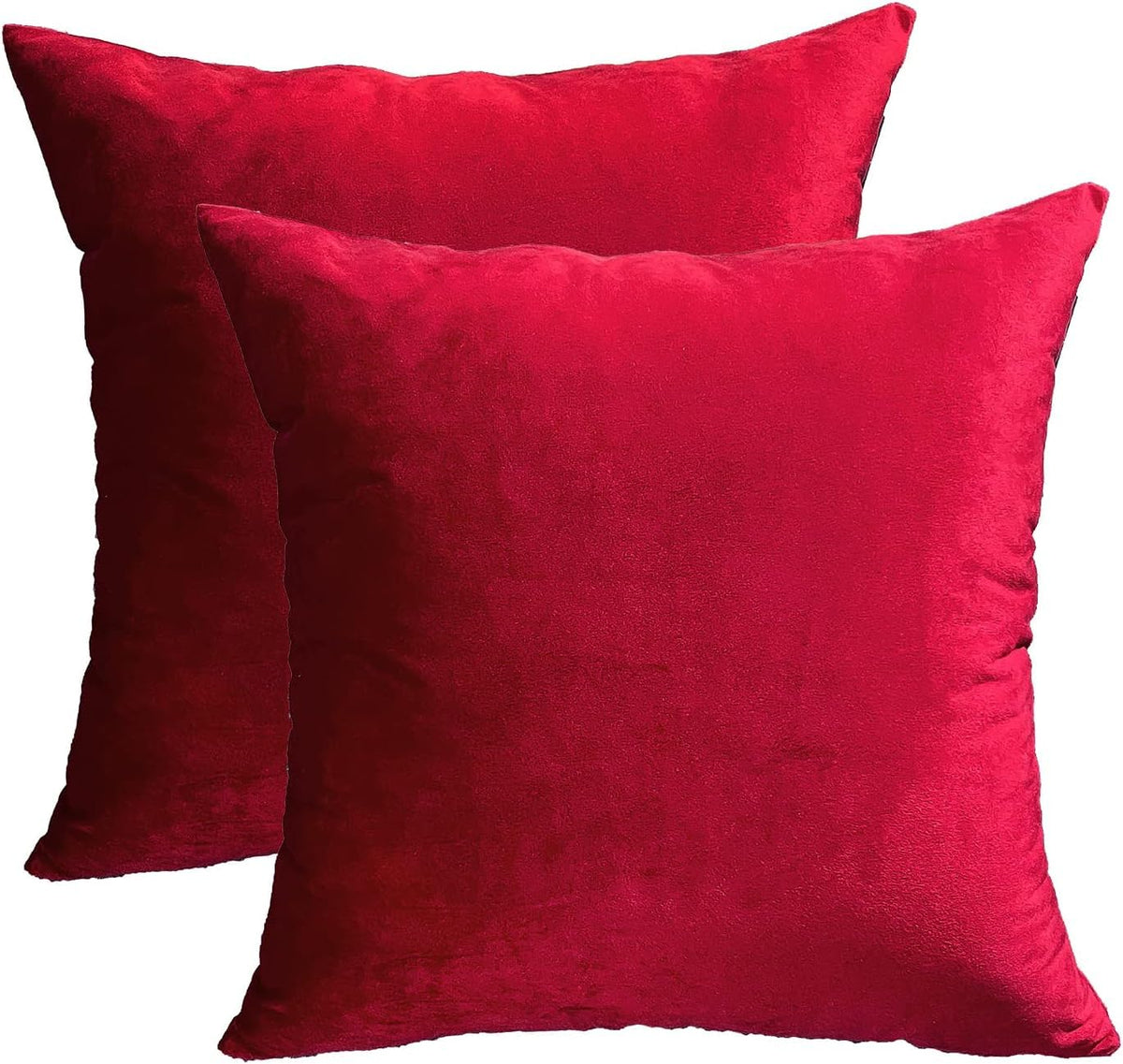 RainRoad Velvet Gray Throw Pillow Covers18x18 Inch,Set of 2