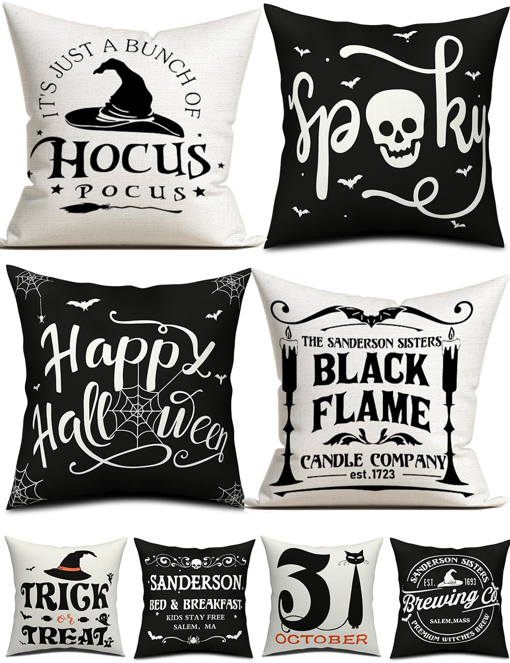 TOYPOPOR Fall Pillow Covers 20x20 4Pcs Double‑Sided Print Autumn Home Decor