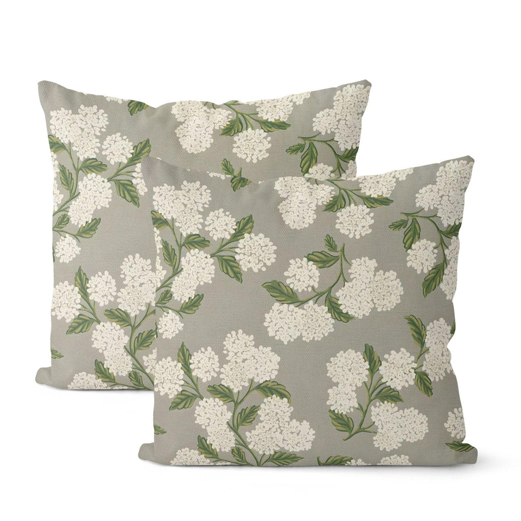 Floral Outdoor Pillow Covers 18x18 Inch Set of 2 Blue Green
