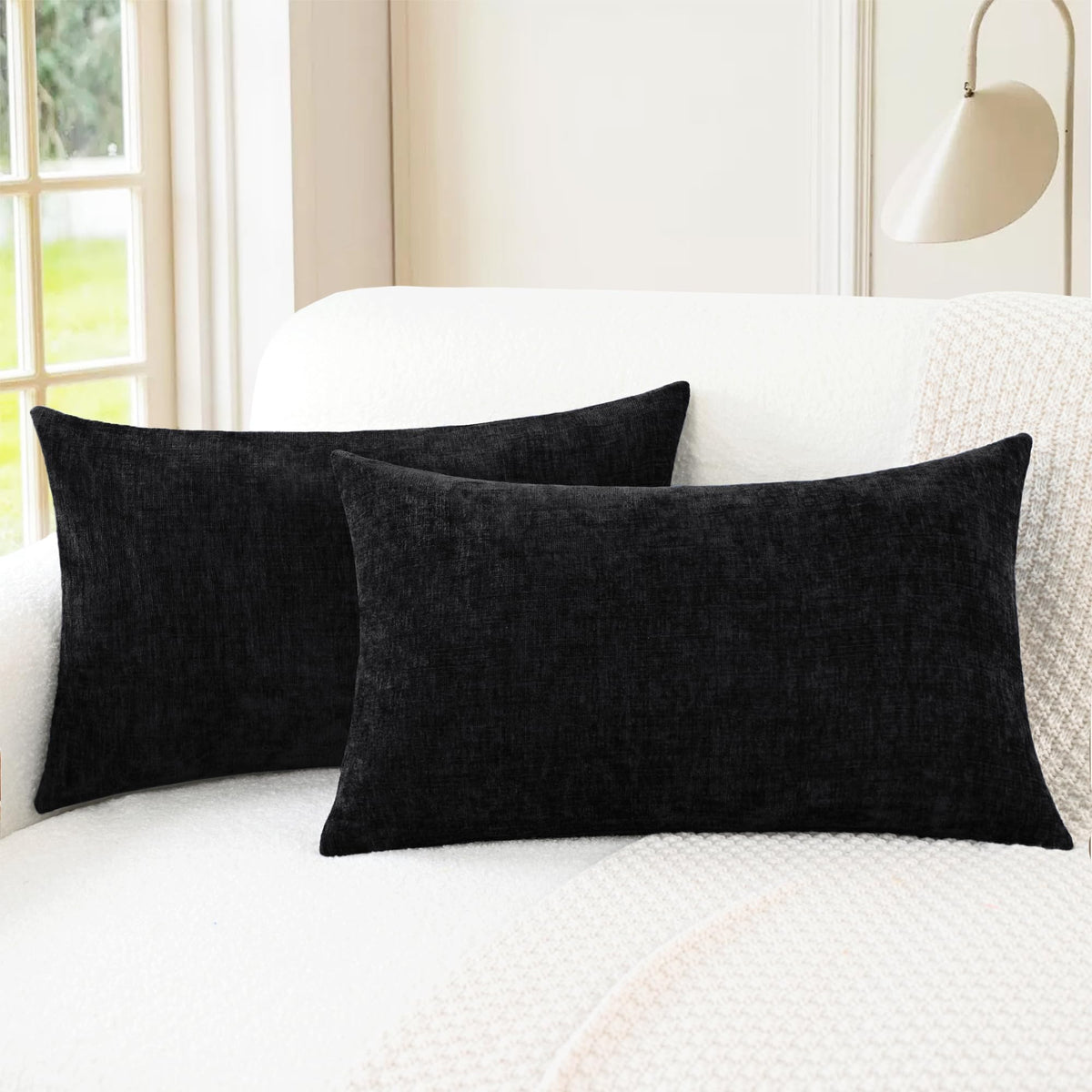 CaliTime Decorative Couch Throw Pillow Covers 18 X 18 Inches Medium Grey