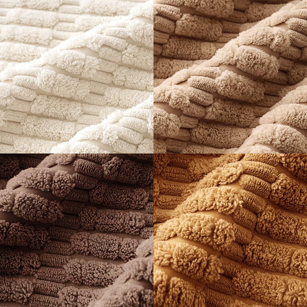 MIULEE Pack of 4 Corduroy Decorative Throw Pillow Covers 18x18 Inch Brown