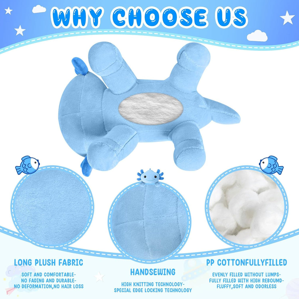 Axolotl Plush Toy, Soft Cute Axolotl Stuffed Animal, Kids Plushie Pillow Doll. Blue