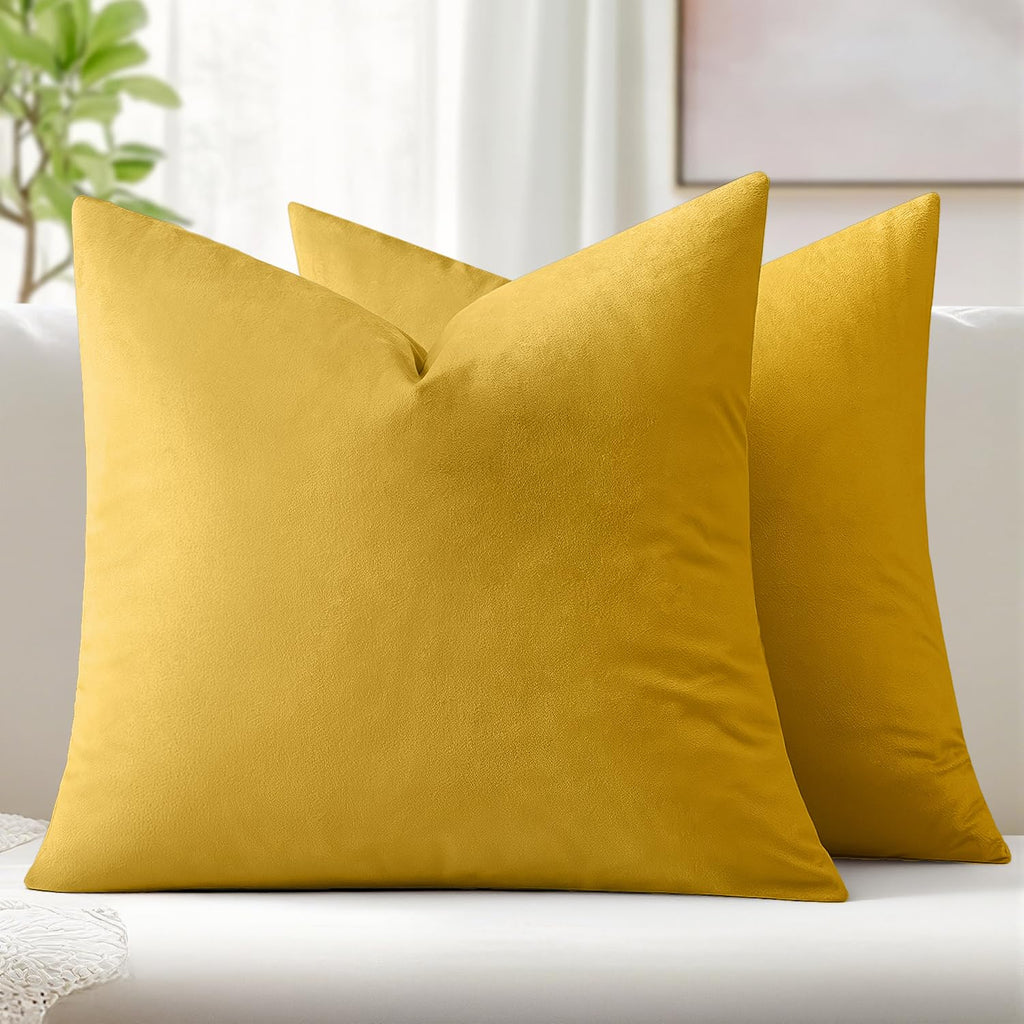 MIULEE Velvet Fall Throw Pillow Covers 20x20 Inch Pack of 2 Burnt Orange