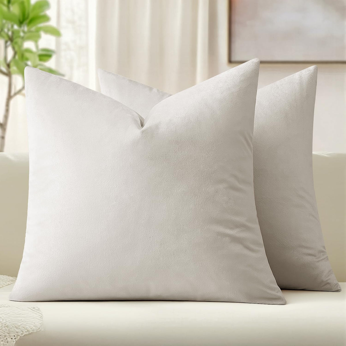 MIULEE Velvet Fall Throw Pillow Covers 20x20 Inch Pack of 2 Burnt Orange