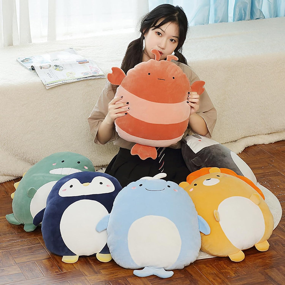 Penguin Plush Pillow, 8 inch Kawaii Penguin Stuffed Animal Toy Cute Penguin Plushie Animal Pillows Gifts for Boys and Girls