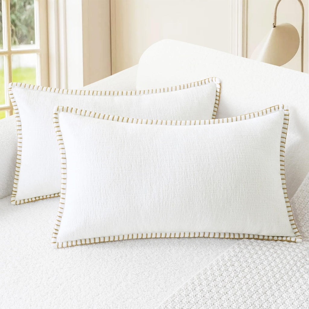 CaliTime Decorative Couch Throw Pillow Covers 20 X 12 Inches Gold