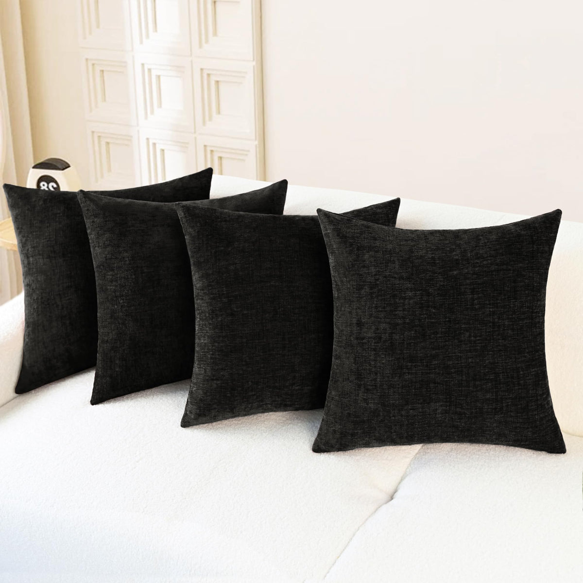 CaliTime Decorative Couch Throw Pillow Covers 18 X 18 Inches Medium Grey