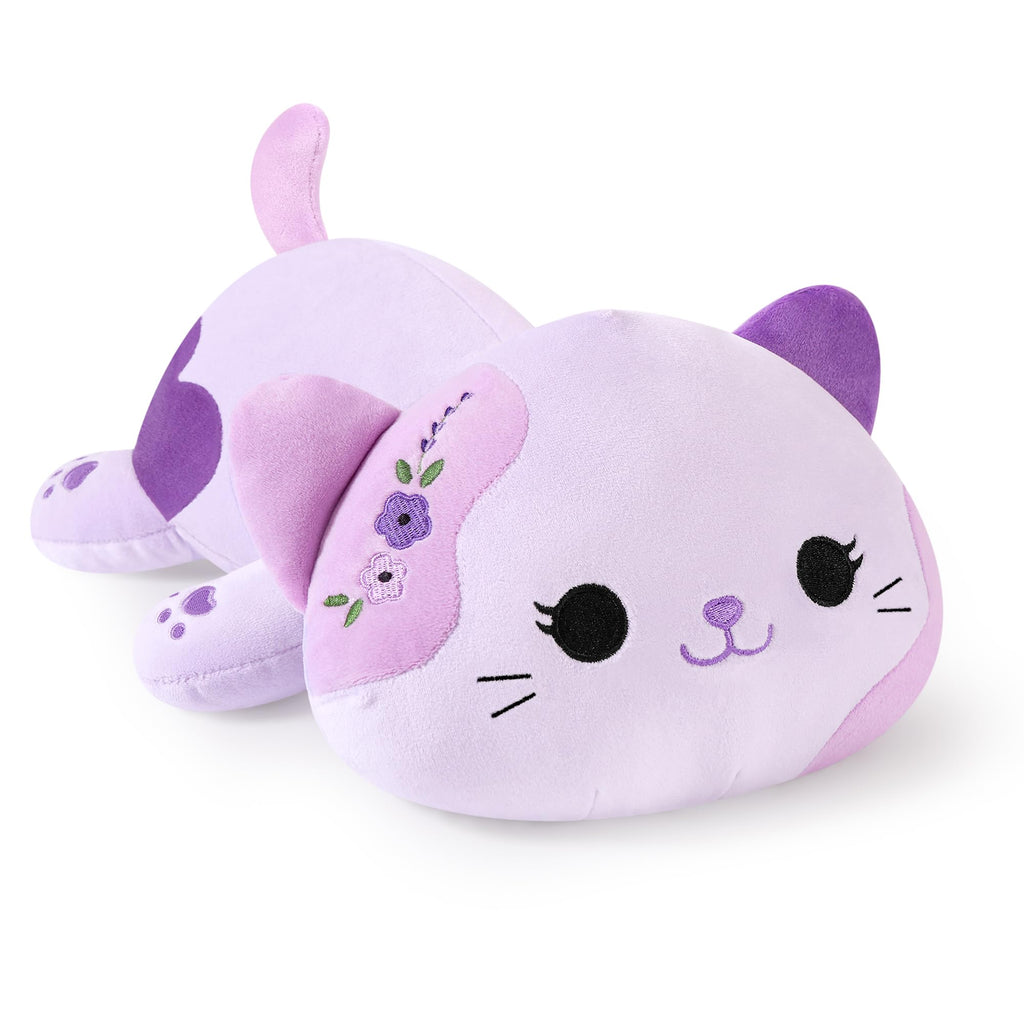 Onsoyours Original Cat Plush with Bowknot Cute Kitten Stuffed Animal Soft Pillow Pink Kawaii Kitty Heart Plush Toy Gifts for Kids & Adults (Pink Cat, 9")