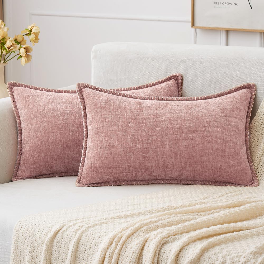 MIULEE Fall Decorative Couch Throw Pillow Covers 18x18 Inch Burnt Orange