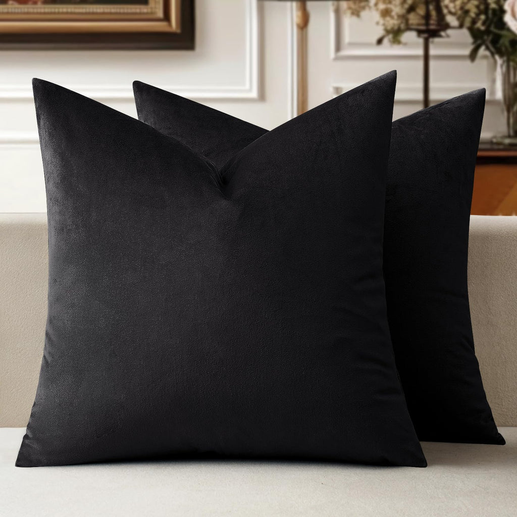 MIULEE Velvet Fall Throw Pillow Covers 20x20 Inch Pack of 2 Burnt Orange