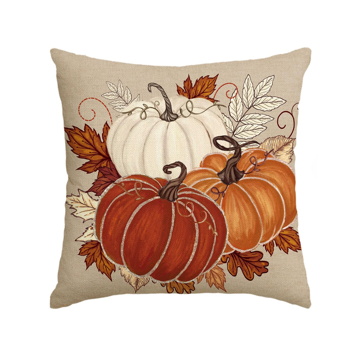 AVOIN colorlife Fall Blue Pumpkin Leaves Throw Pillow Cover 12x20 Inch