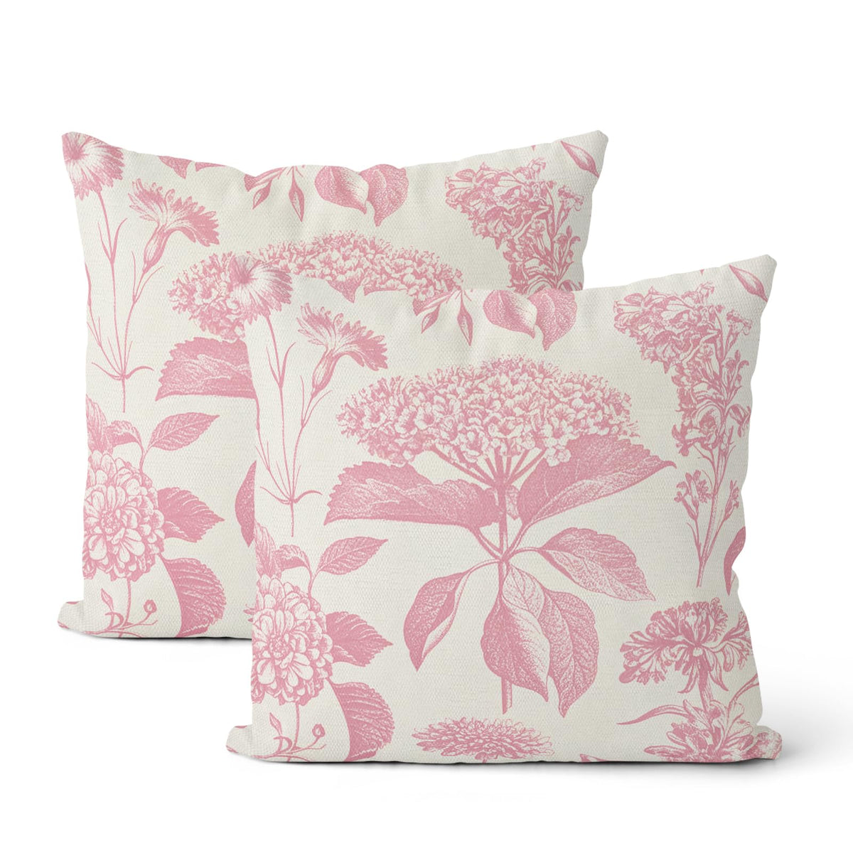 Floral Outdoor Pillow Covers 18x18 Inch Set of 2 Blue Green