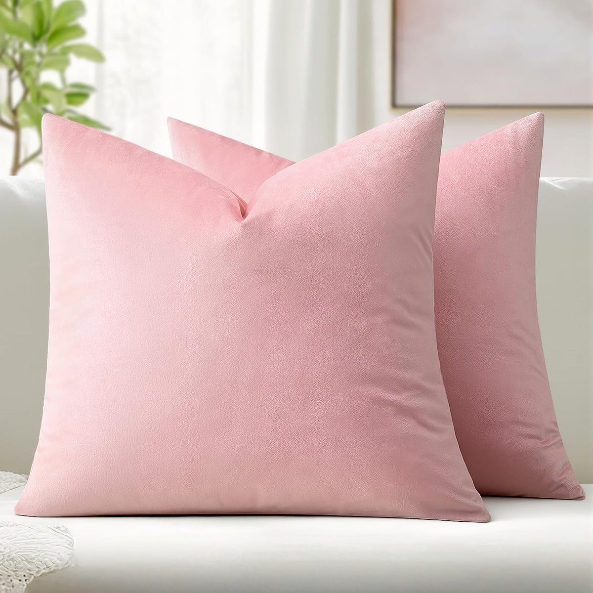 MIULEE Velvet Fall Throw Pillow Covers 20x20 Inch Pack of 2 Burnt Orange