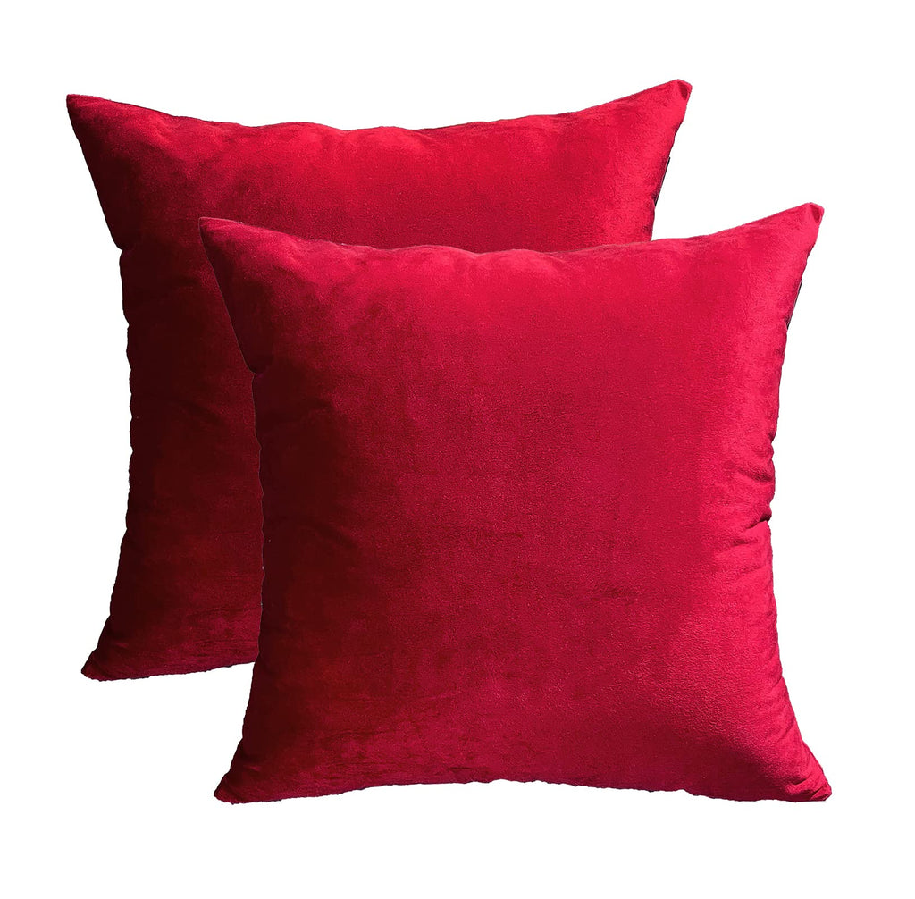 RainRoad Velvet Gray Throw Pillow Covers18x18 Inch,Set of 2