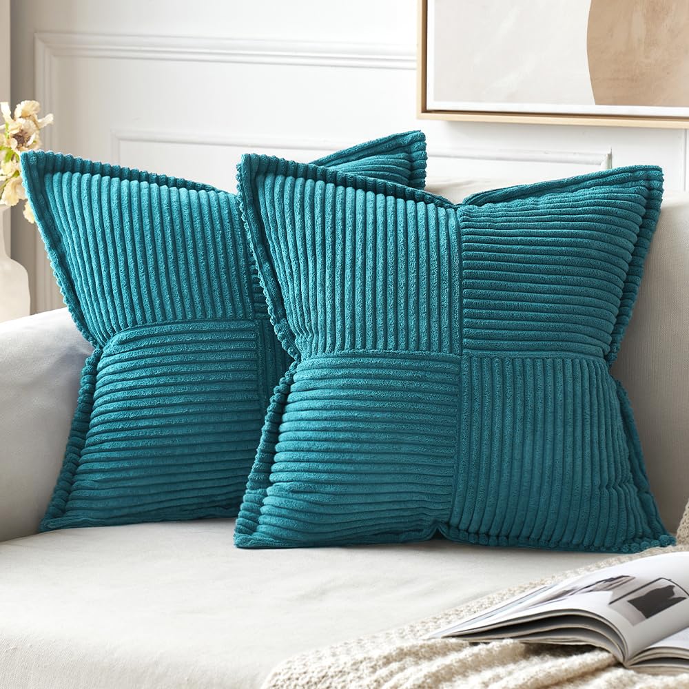 MIULEE Decorative Throw Pillow Covers for Couch 18x18 Inch Beige 2 Pack