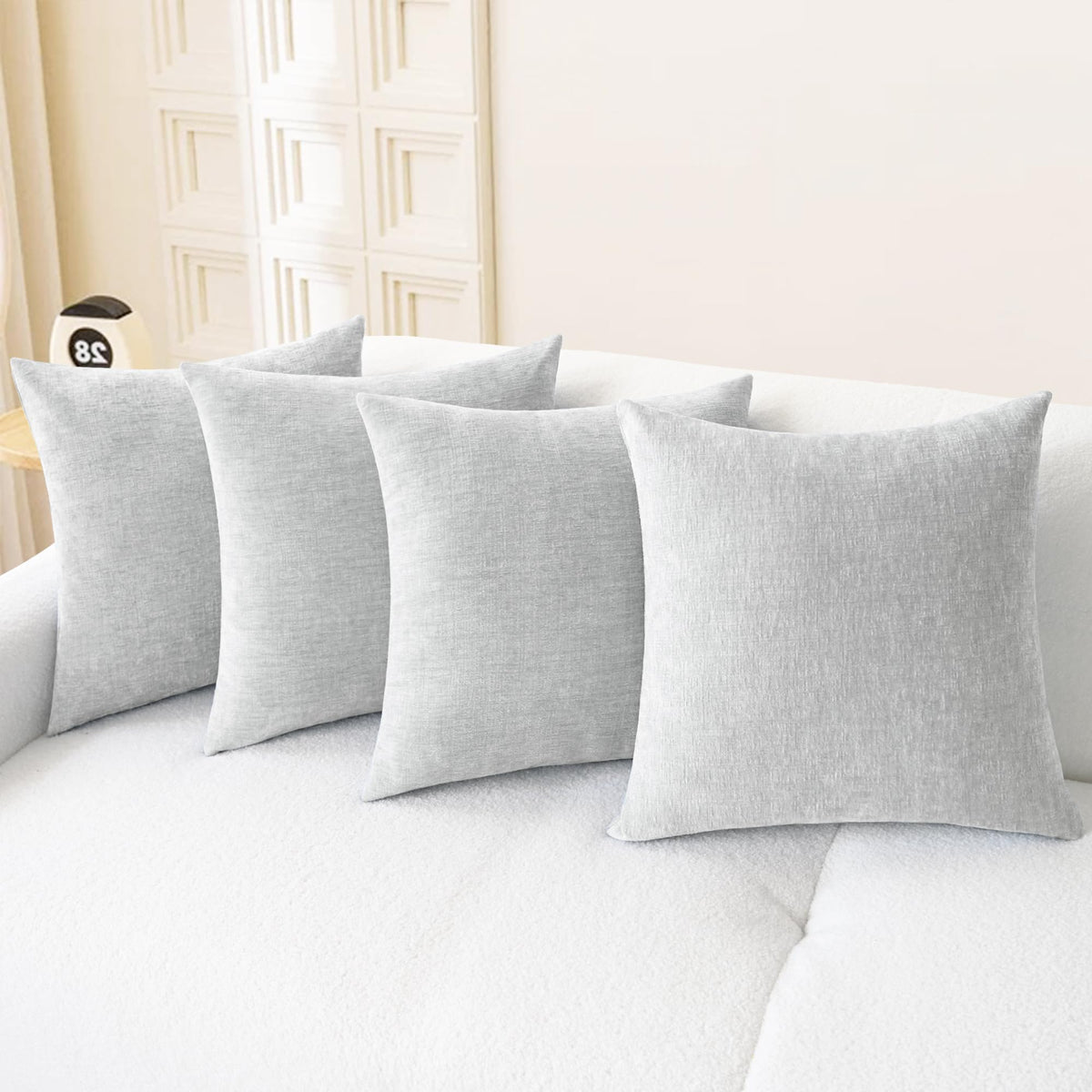 CaliTime Decorative Couch Throw Pillow Covers 18 X 18 Inches Medium Grey
