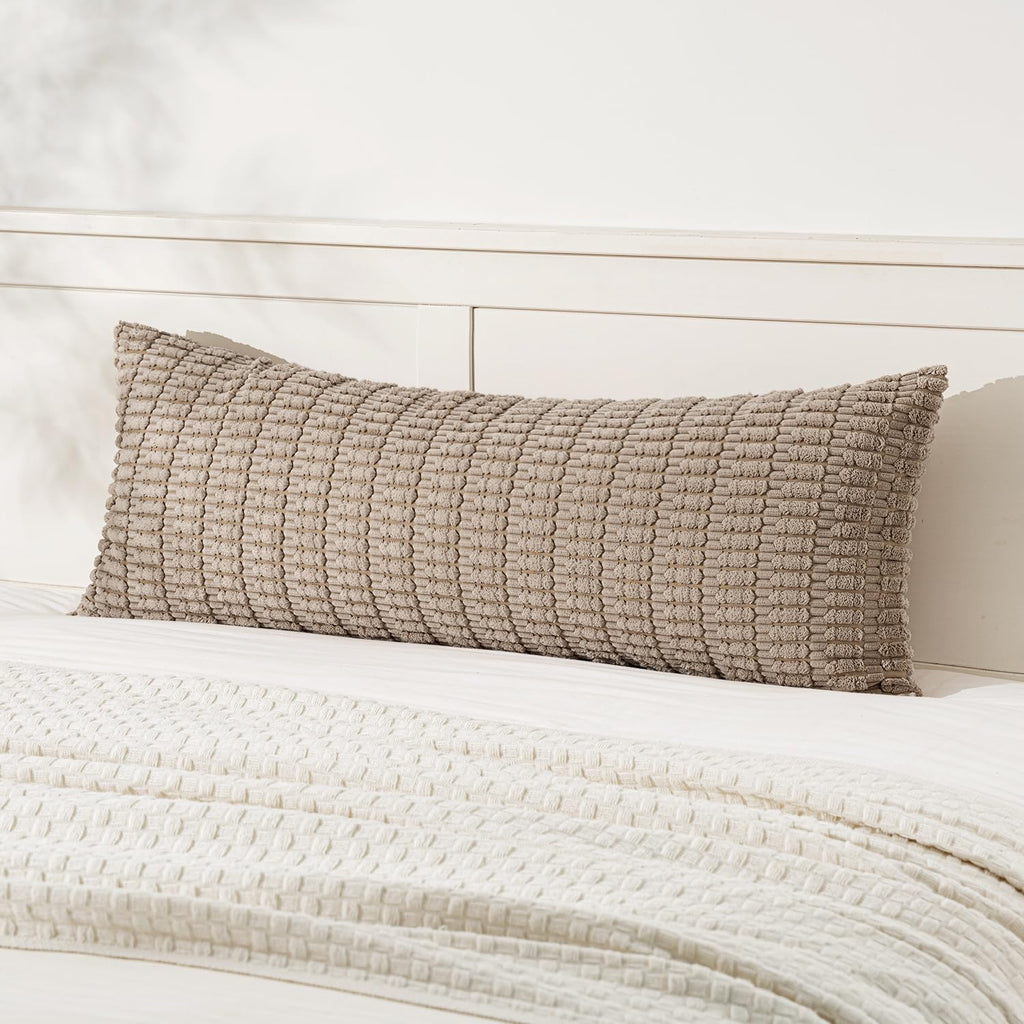 MIULEE Fall Corduroy Decorative Throw Pillow Covers 18x18 Rust Pack of 2