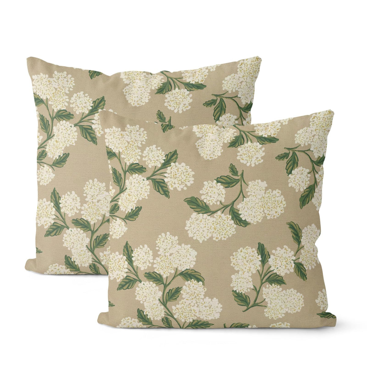 Floral Outdoor Pillow Covers 18x18 Inch Set of 2 Blue Green