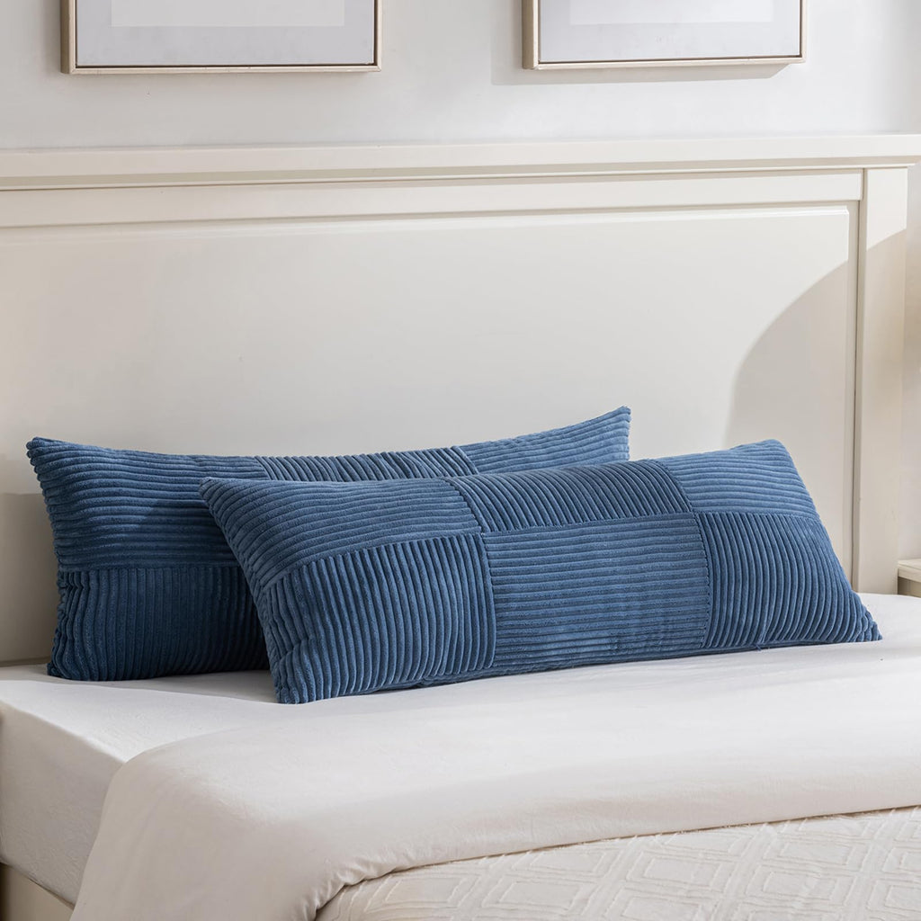 Fancy Homi 2 Packs Rust Boho Decorative Throw Pillow Covers 18x18 Inch for Couch Bed Sofa, Farmhouse Fall Home Decor, Soft Corss Corduroy Patchwork Textured Terracotta Accent Cushion Case 45x45 cm