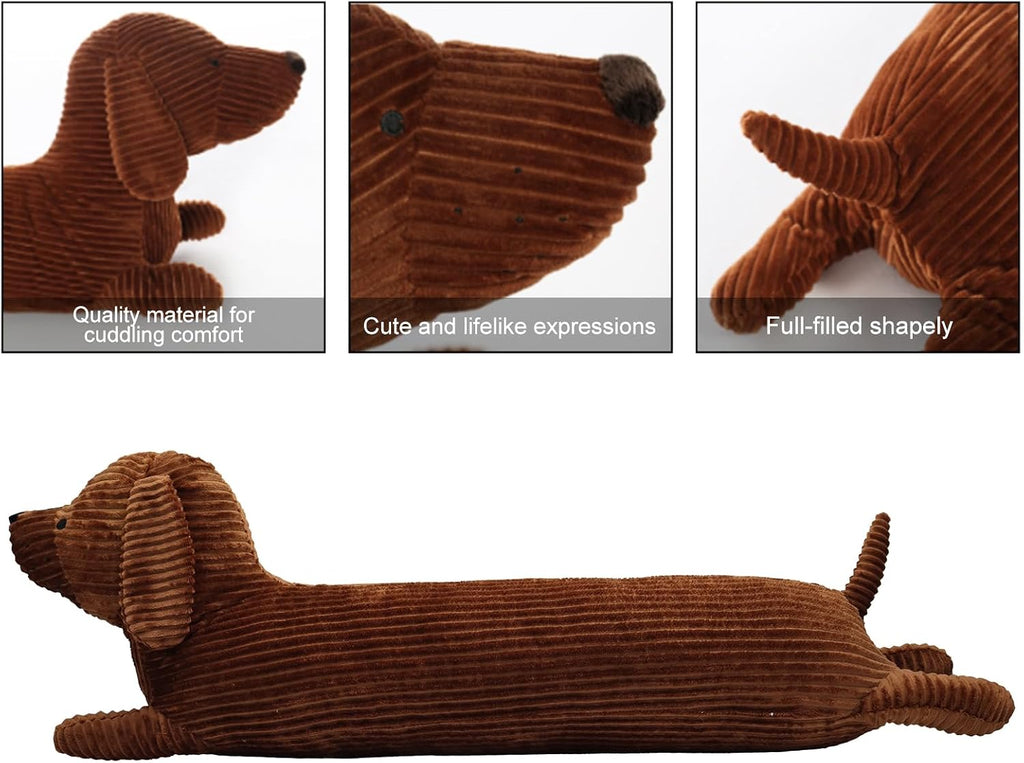 Long Dachshund Plush Pillow – 19.6" Stuffed Dog Toy for Kids & Adults