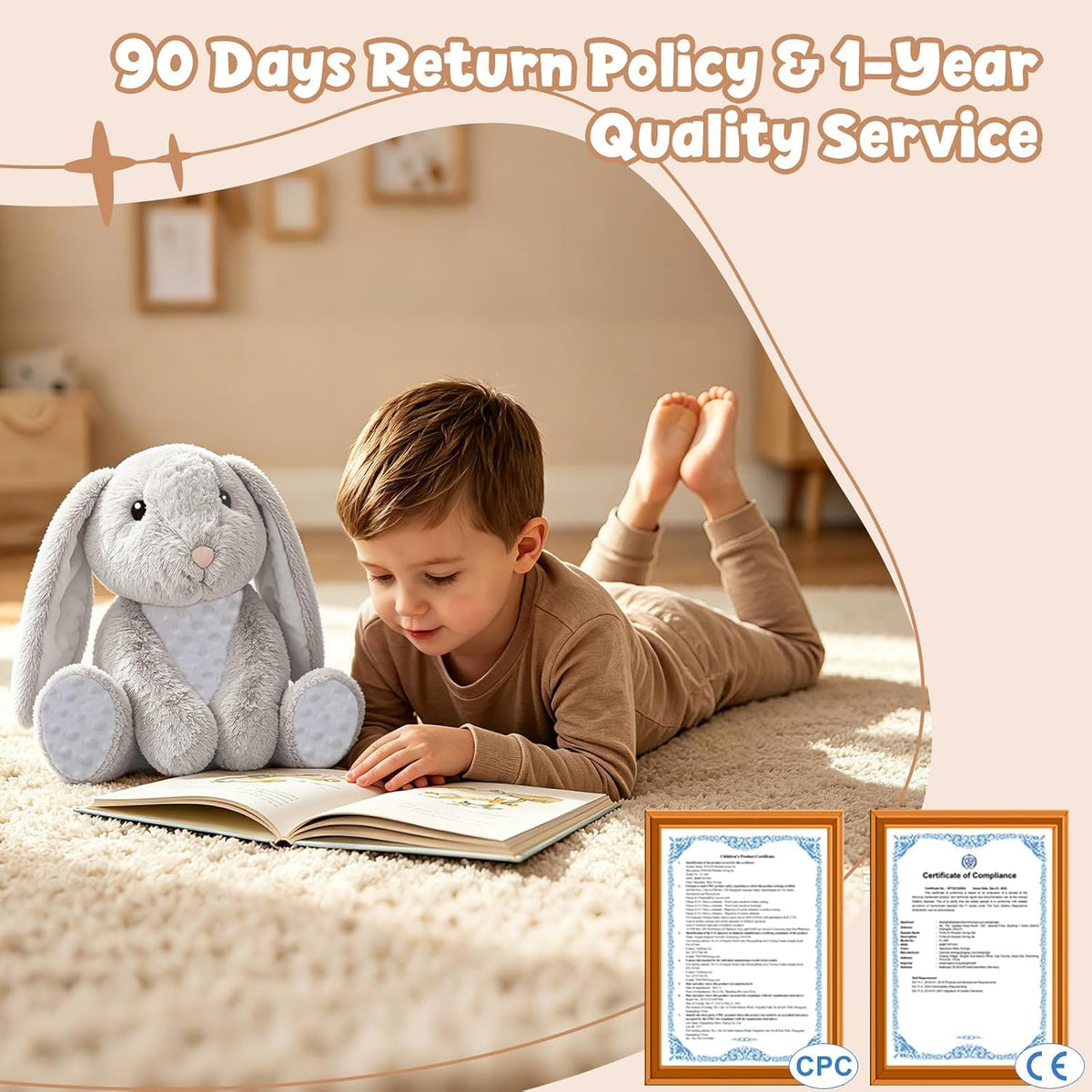 Bounny Vibrating Pillow, Sensory Pillow for Autistic Kids 1-3