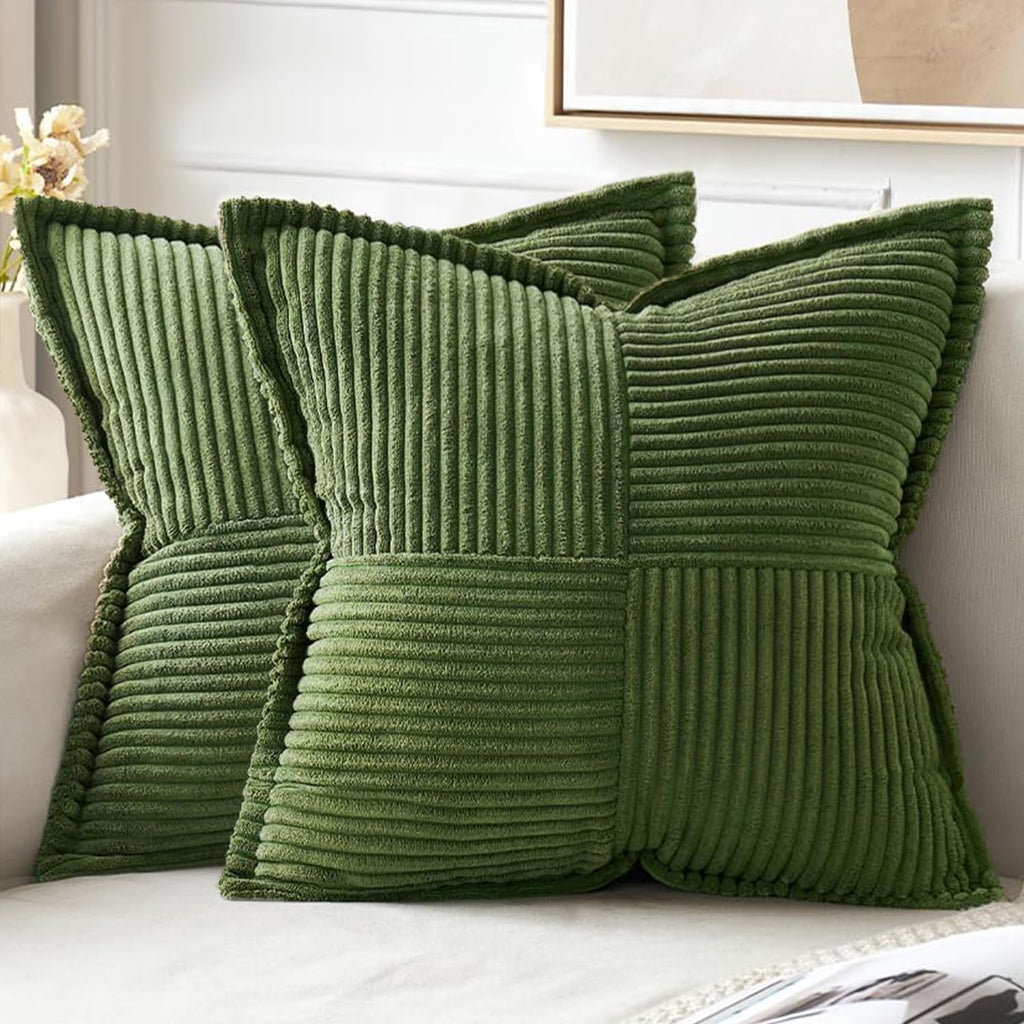 MIULEE Decorative Throw Pillow Covers for Couch 18x18 Inch Beige 2 Pack