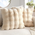 MIULEE Pack of 2 Faux Fur Fluffy Pillow Covers 18x18 Inch, White